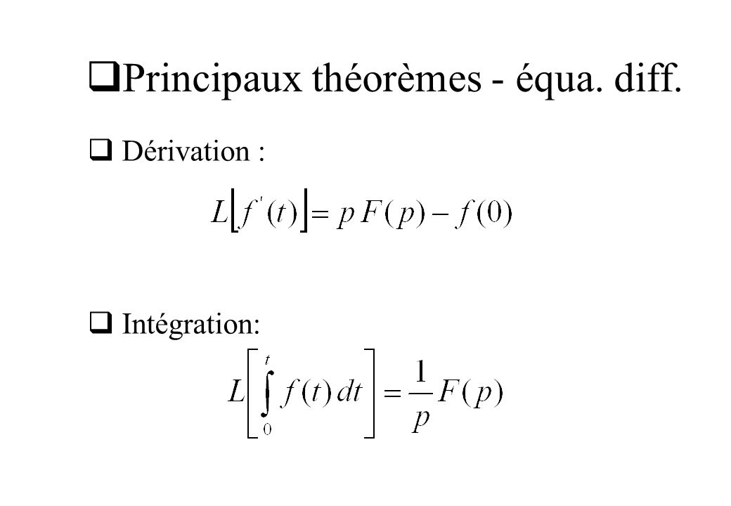 Principaux théorèmes - équa. diff.