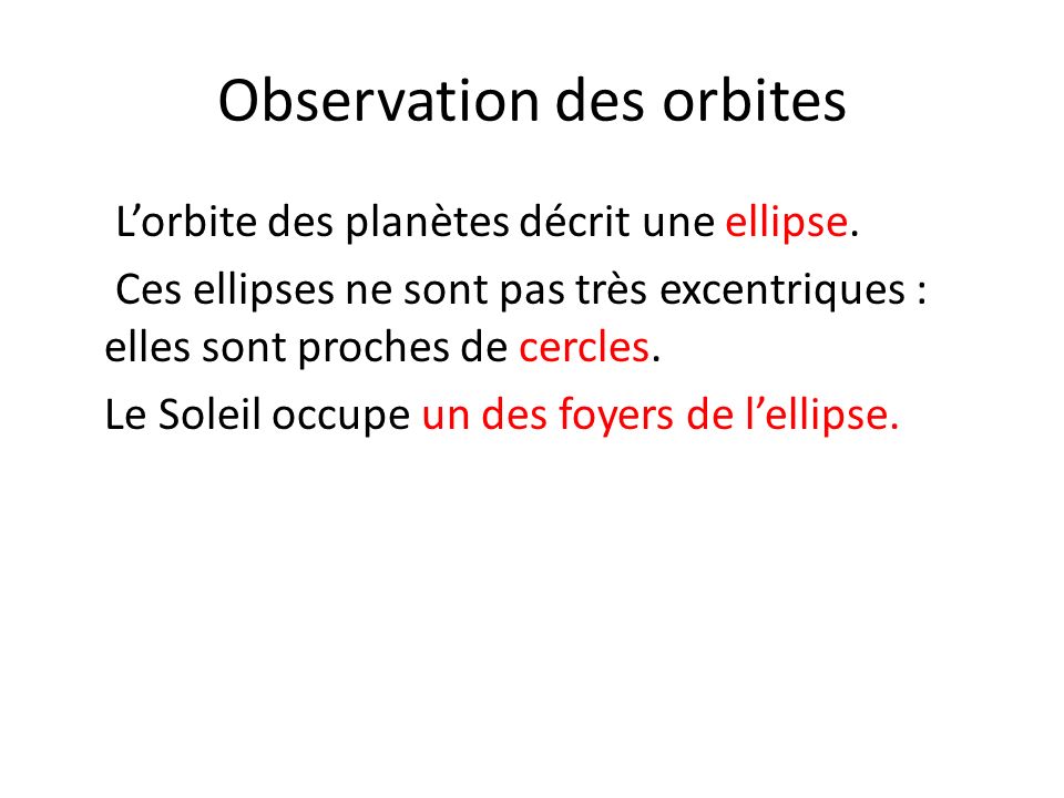 Observation des orbites