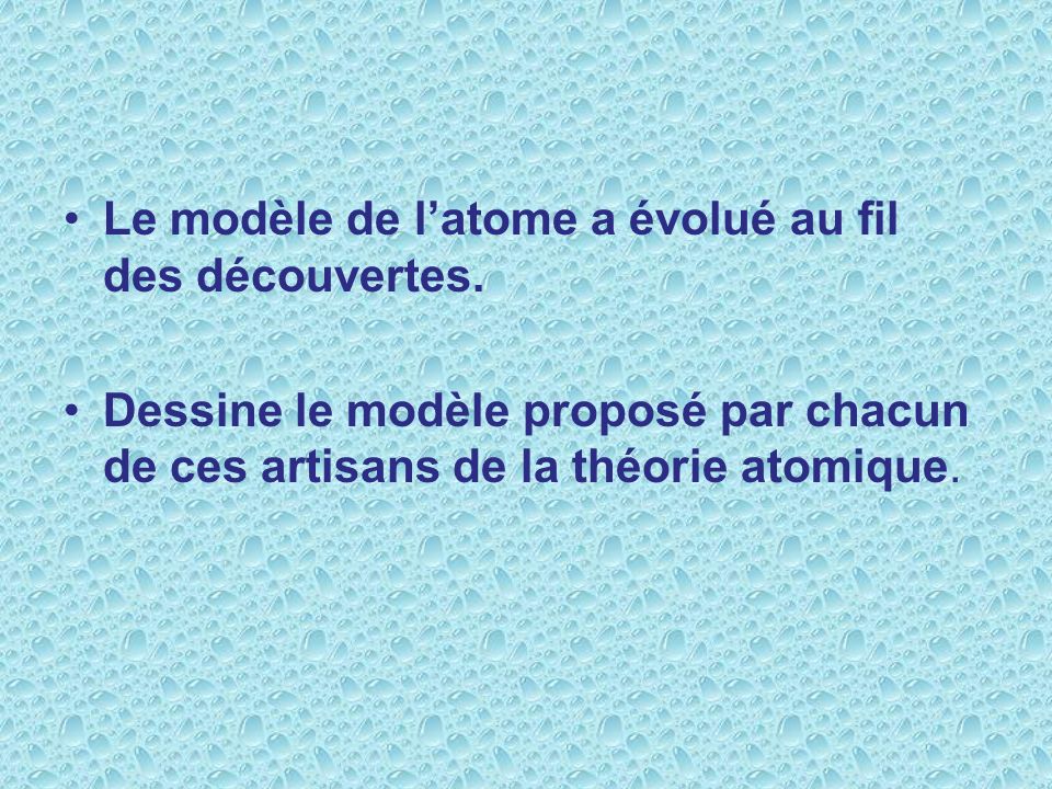 Le modèle de l’atome a évolué au fil des découvertes.