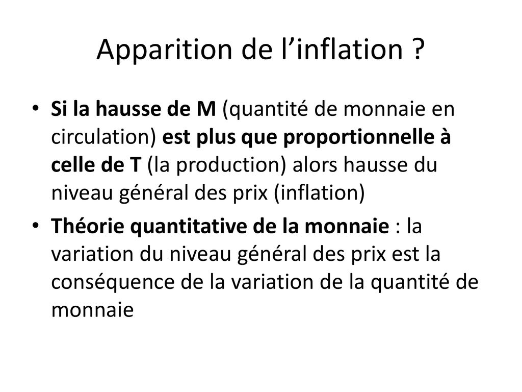 Apparition de l’inflation