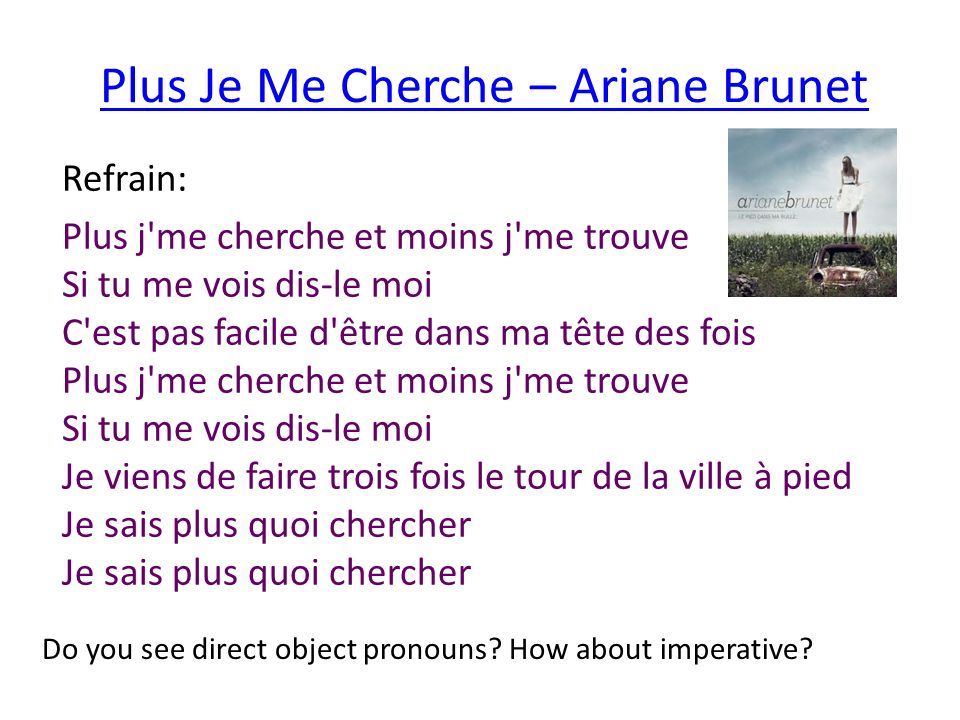 Plus Je Me Cherche – Ariane Brunet