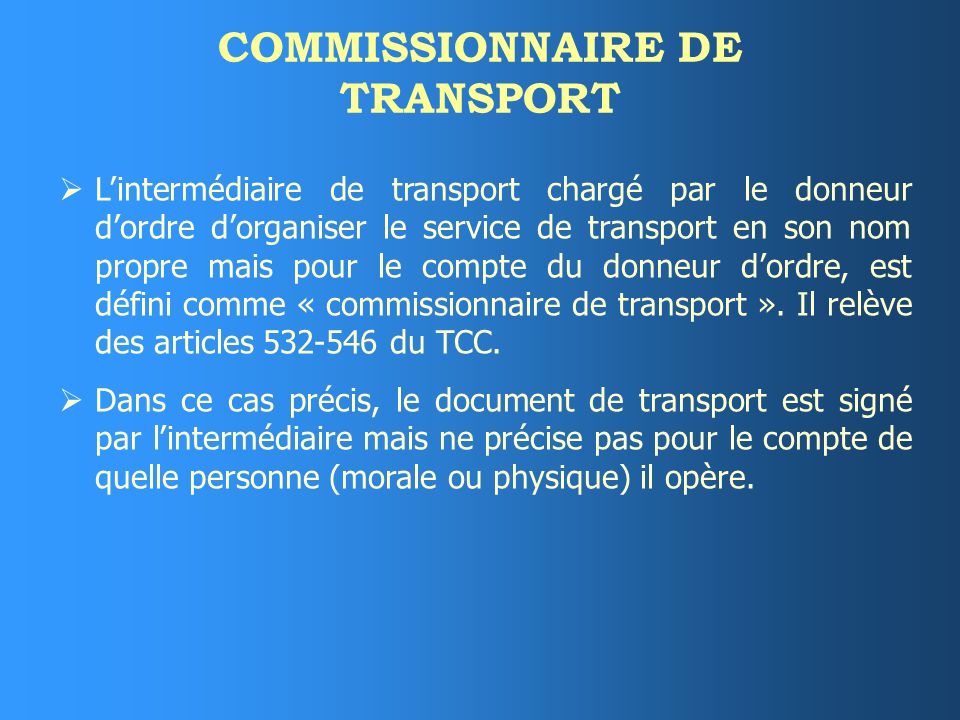 Les Intermediaires De Transport Dans La Legislation Turque Ppt Telecharger