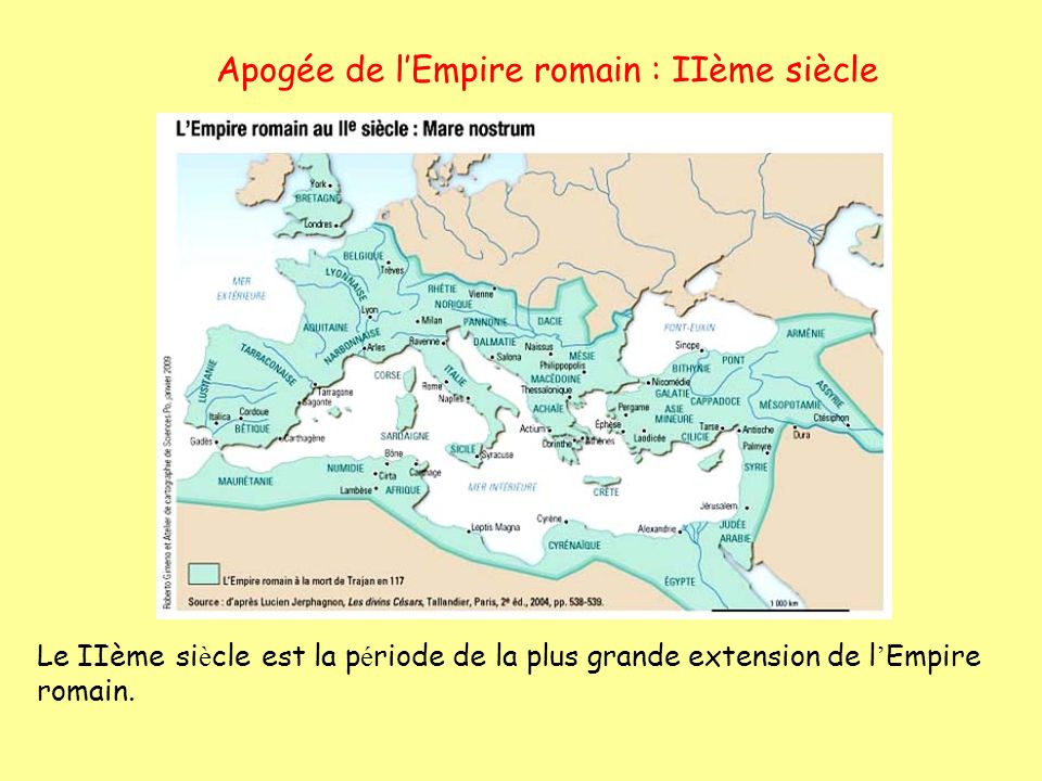 Apogée de l’Empire romain : IIème siècle