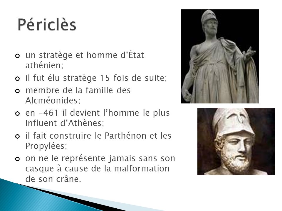 Périclès un stratège et homme d’État athénien;