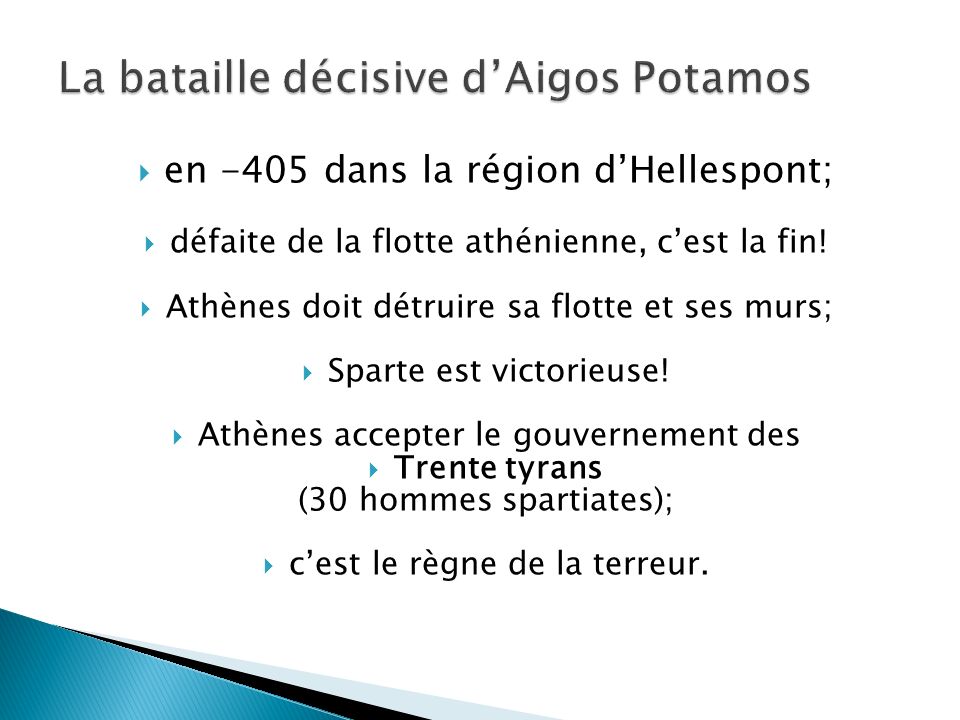 La bataille décisive d’Aigos Potamos