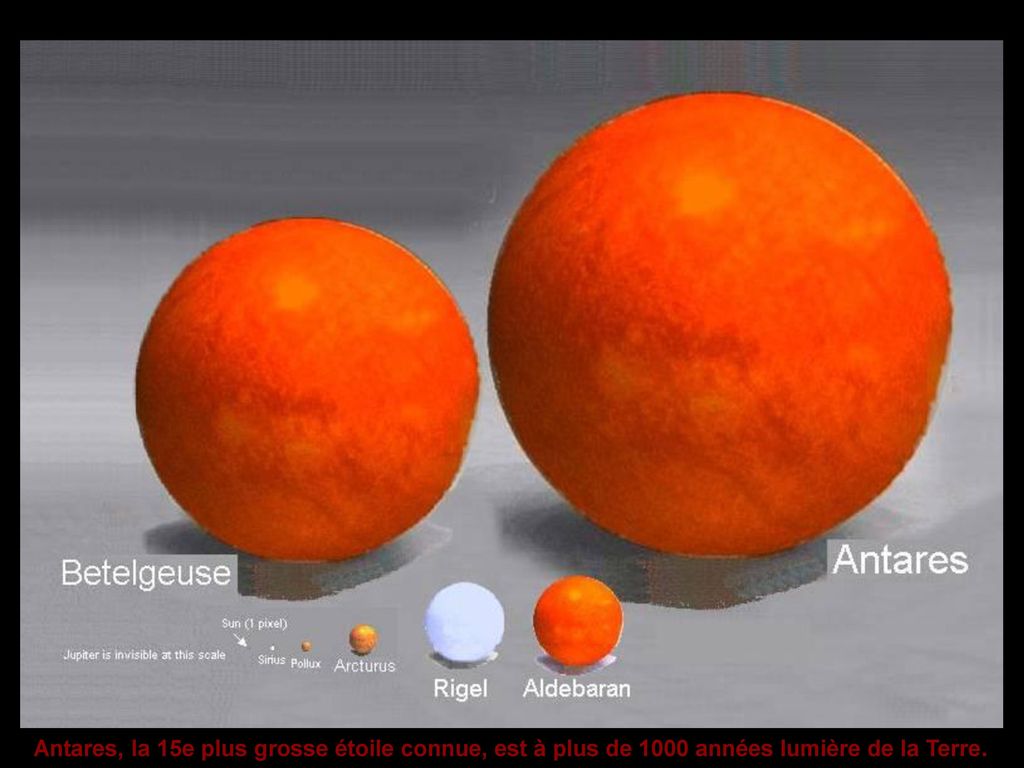 Antares, la 15e plus grosse étoile connue, est à plus de 1000 années lumière de la Terre.