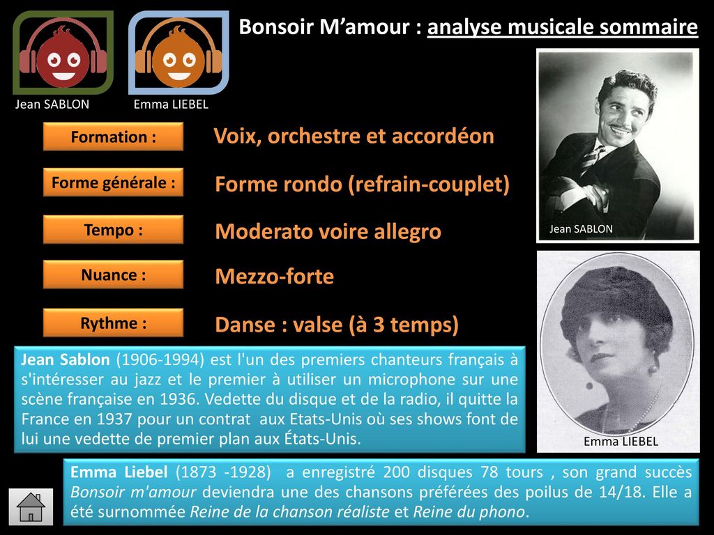 Bonsoir M’amour : analyse musicale sommaire