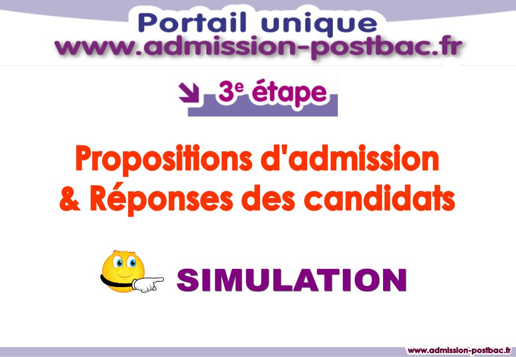 Propositions d admission & Réponses des candidats