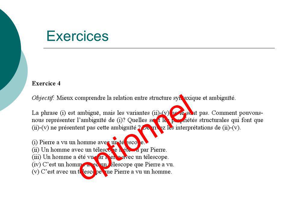 Exercices optionnel