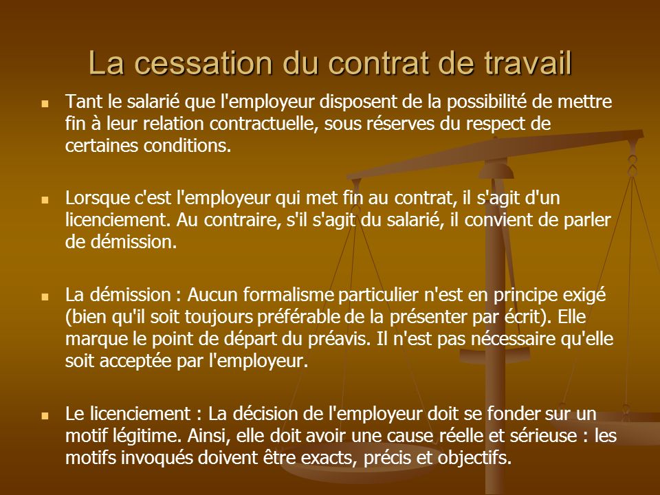 La Cessation Et La Suspension Du Contrat De Travail Ppt Video Online Telecharger