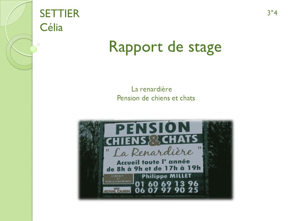 Rapport de stage SETTIER Célia 3°4