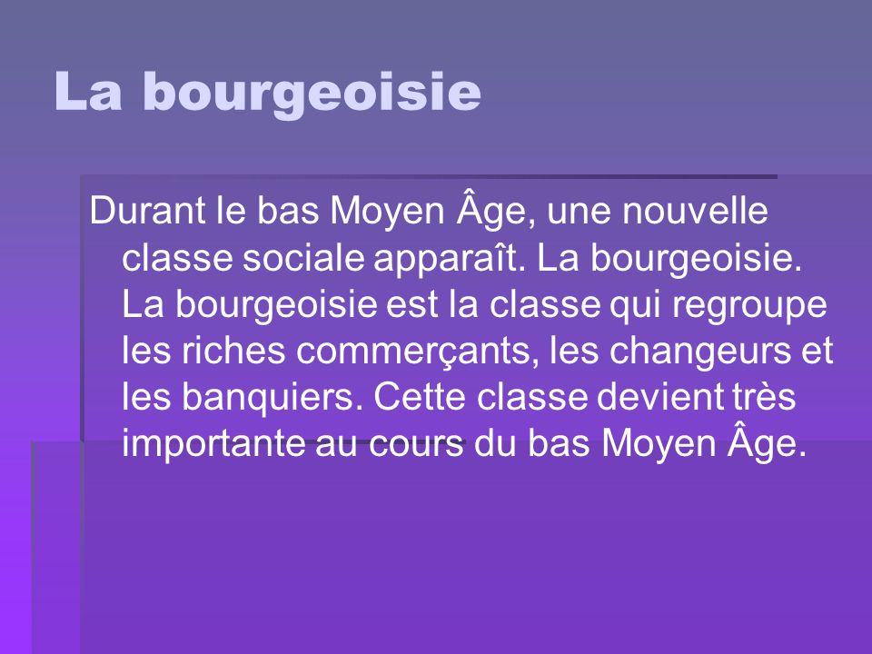 La bourgeoisie