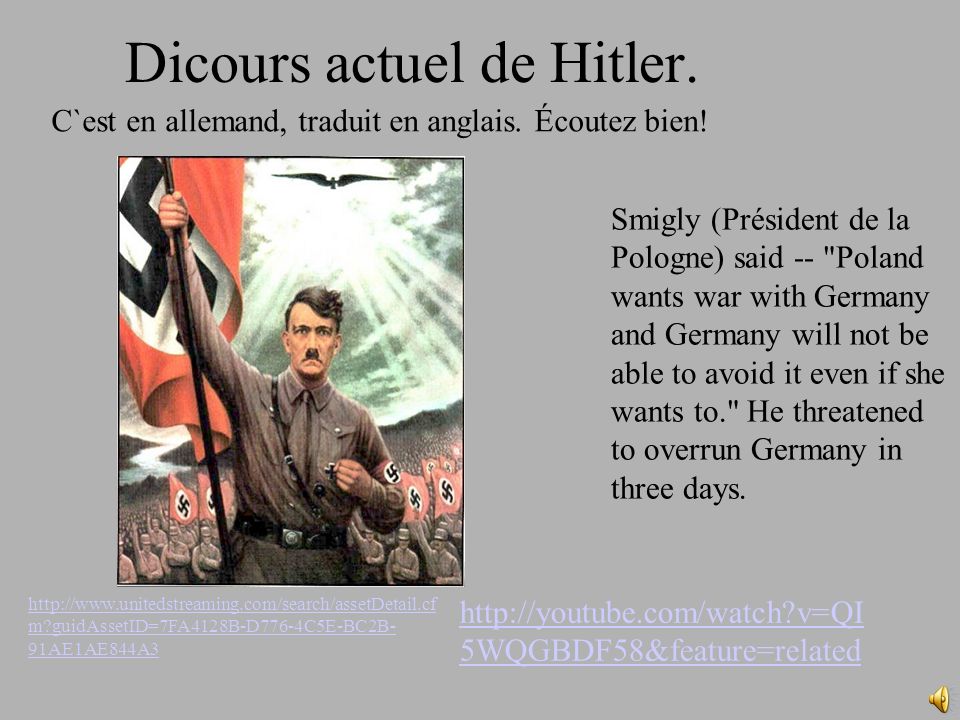 Dicours actuel de Hitler.
