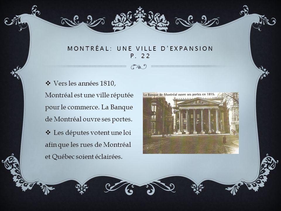 Montréal: une ville d’expansion p. 22