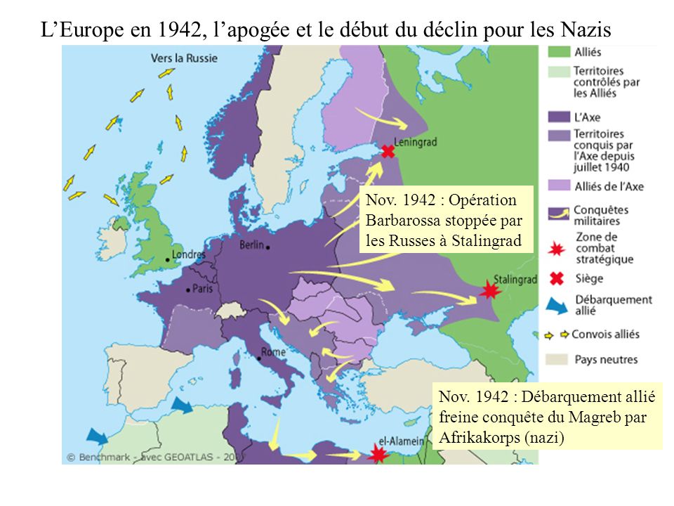 L’Europe en 1942, l’apogée et le début du déclin pour les Nazis