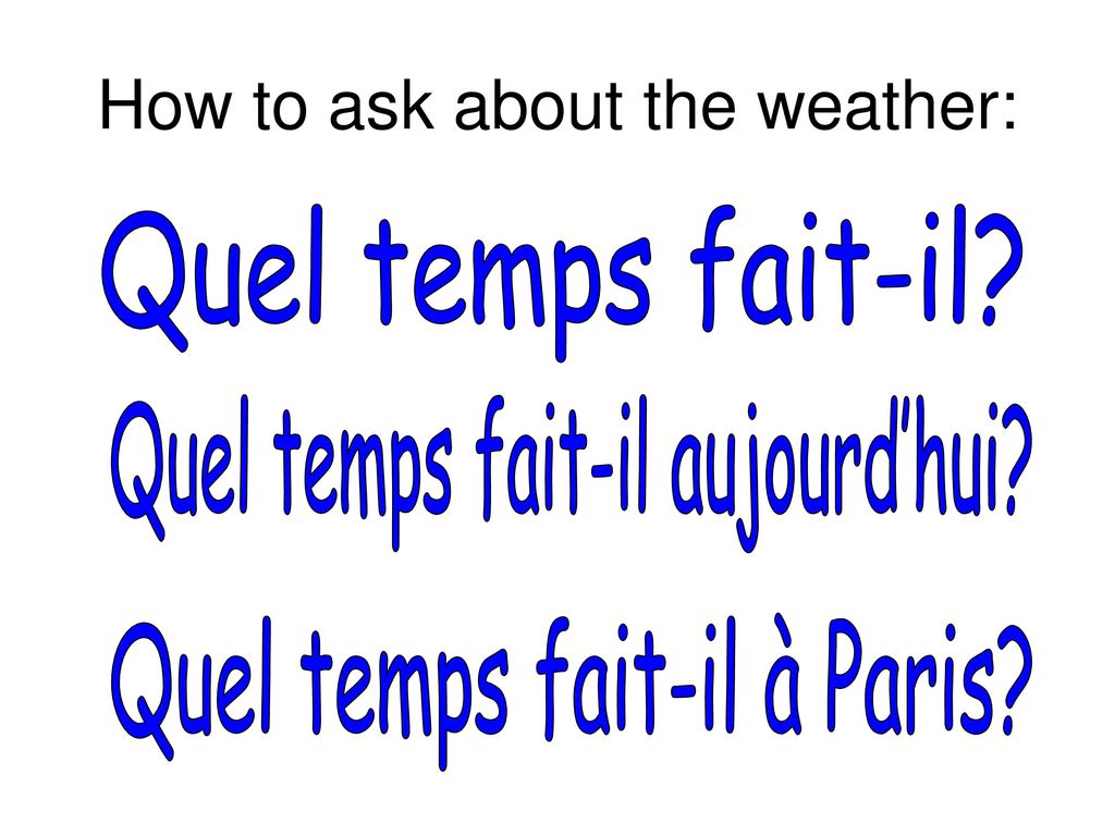 How to ask about the weather: