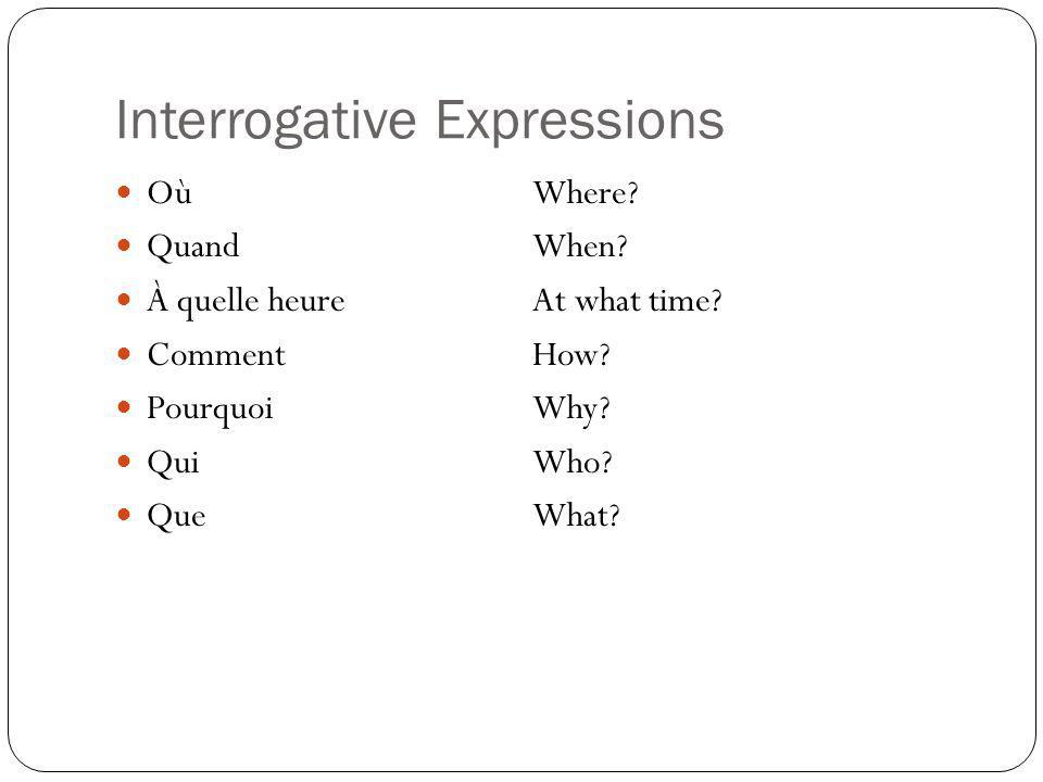 Interrogative Expressions