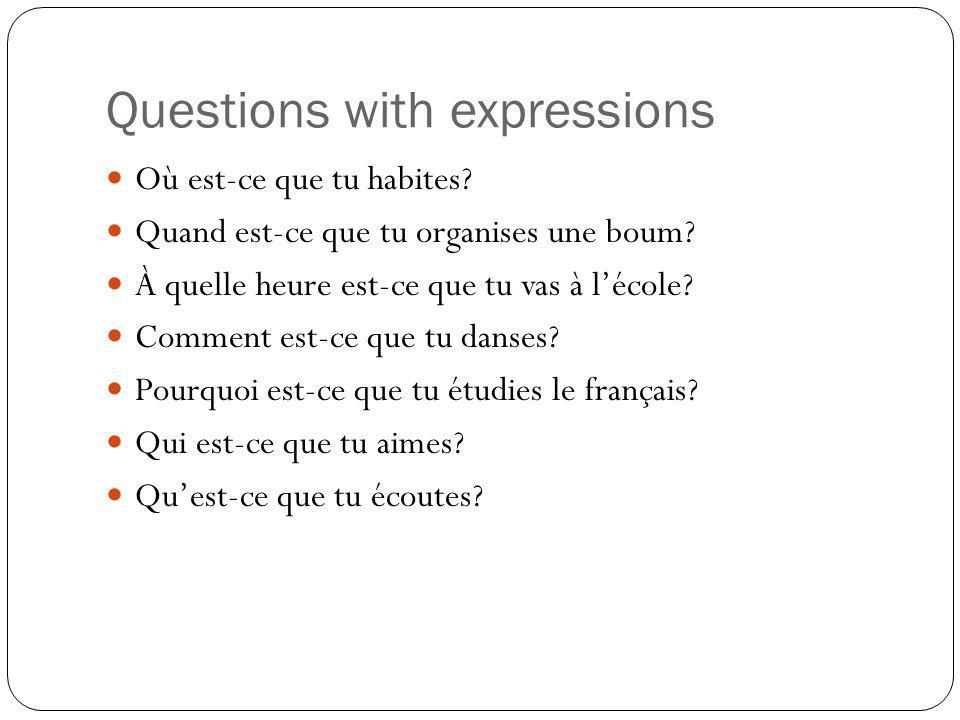 Questions with expressions