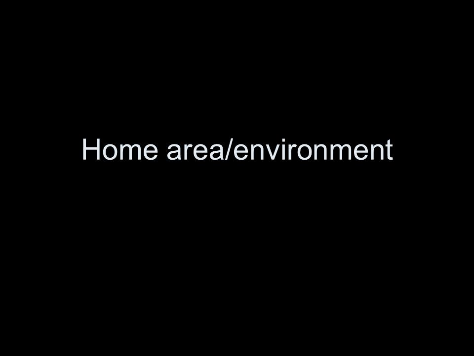 Home area/environment