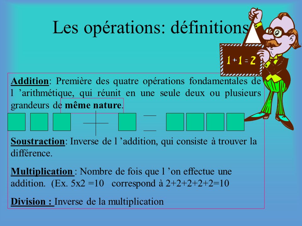 Les opérations: définitions