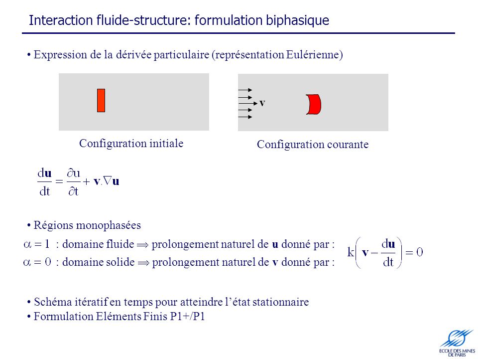 Interaction fluide-structure: formulation biphasique