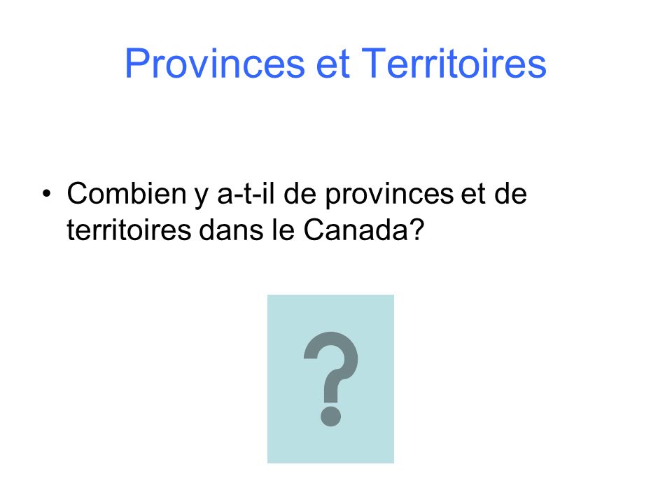 Provinces et Territoires