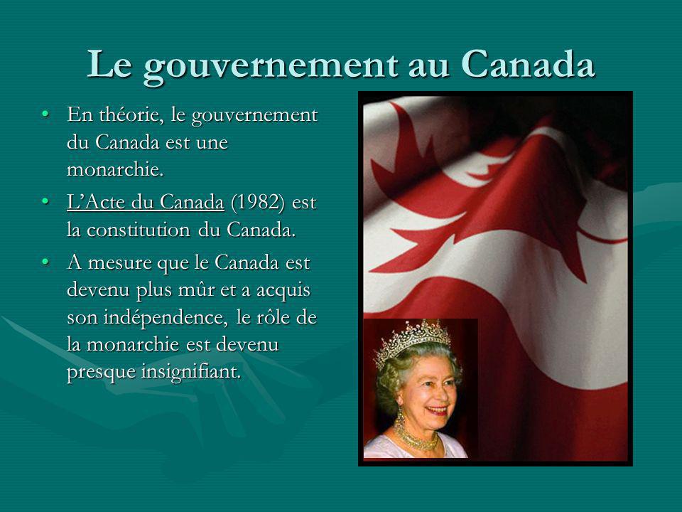 Le gouvernement au Canada