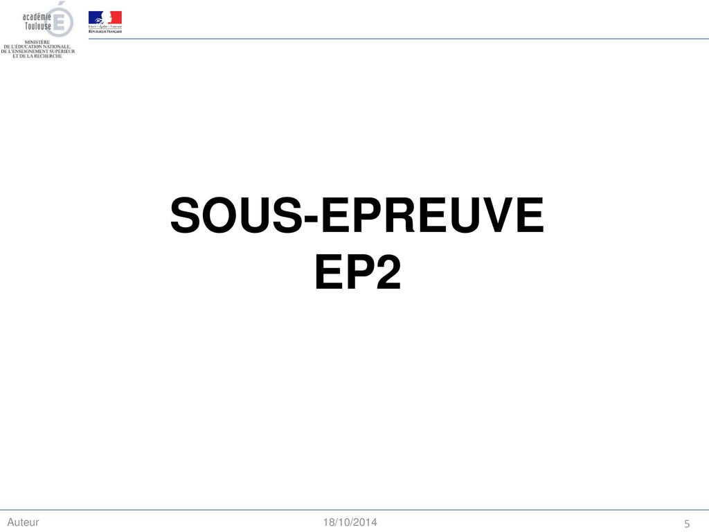 SOUS-EPREUVE EP2
