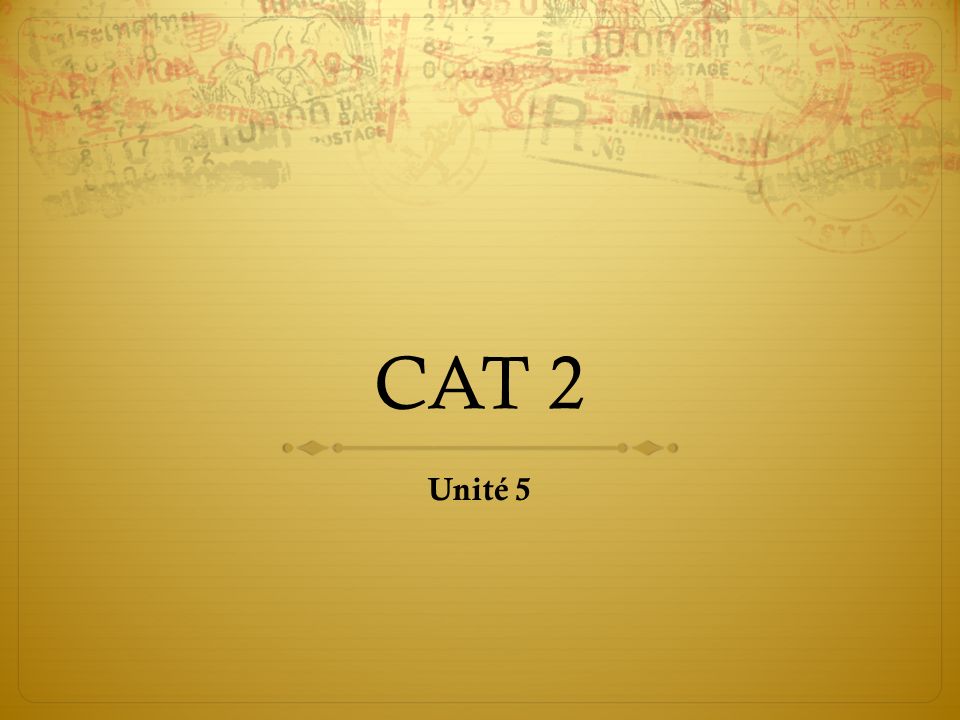 CAT 2 Unité 5