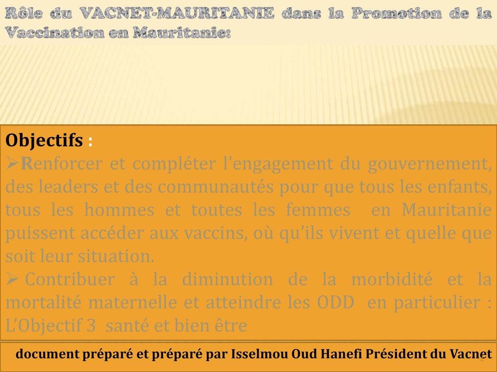 Rôle du VACNET-MAURITANIE dans la Promotion de la Vaccination en Mauritanie: