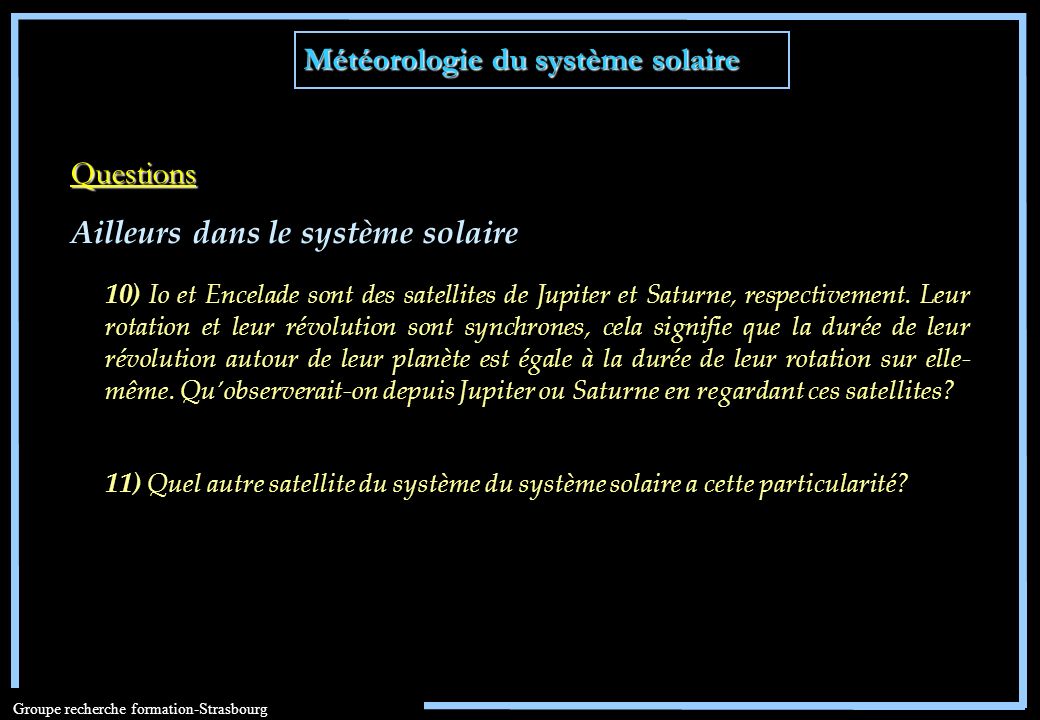 Météorologie du système solaire