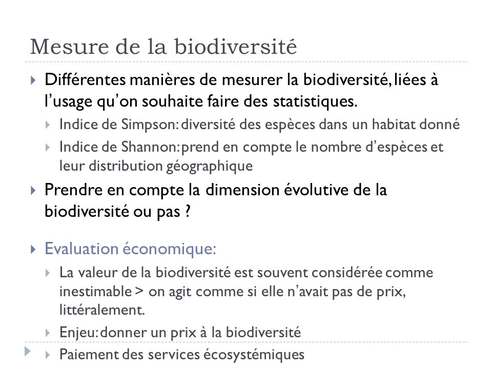 Mesure de la biodiversité