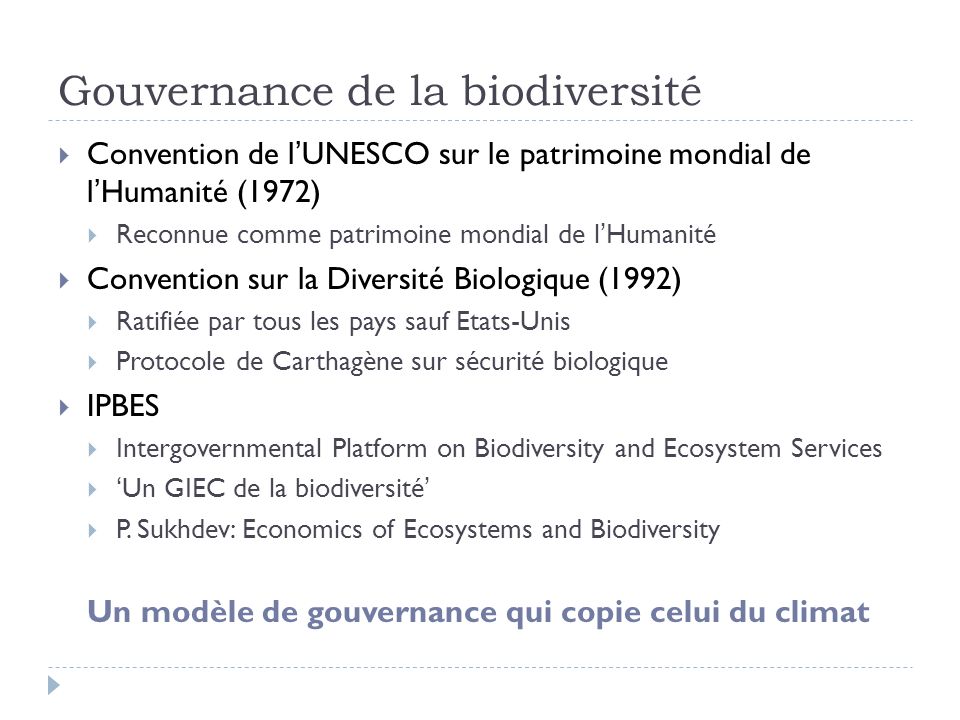 Gouvernance de la biodiversité