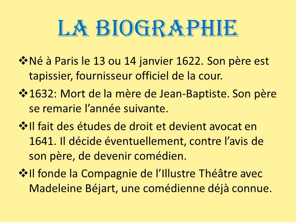 La Biographie Né à Paris le 13 ou 14 janvier Son père est tapissier, fournisseur officiel de la cour.