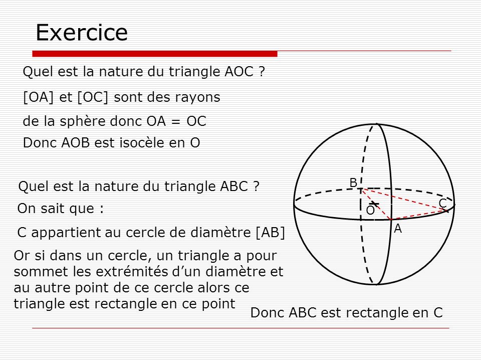 Exercice Quel est la nature du triangle AOC