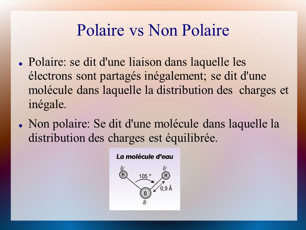 Polaire vs Non Polaire