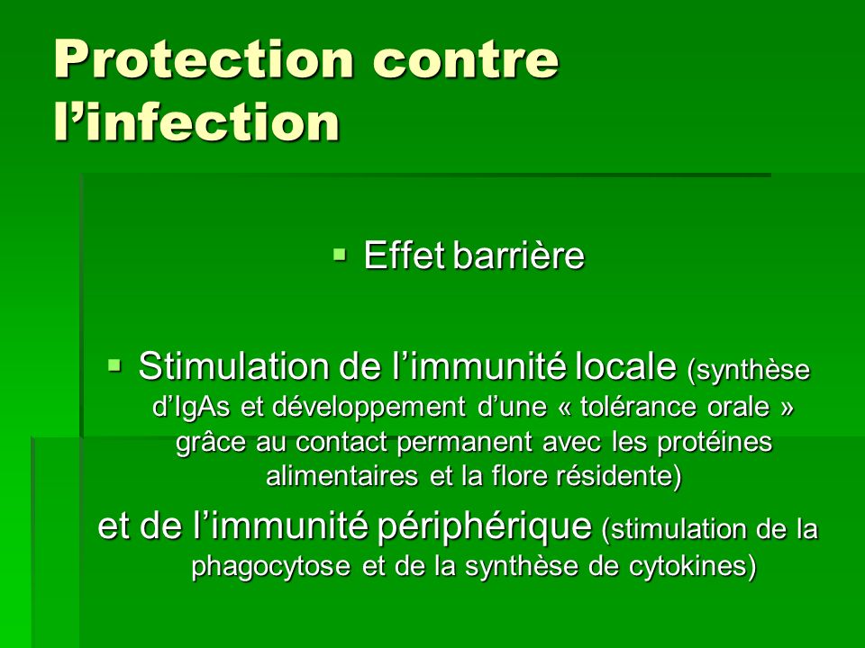 Protection contre l’infection