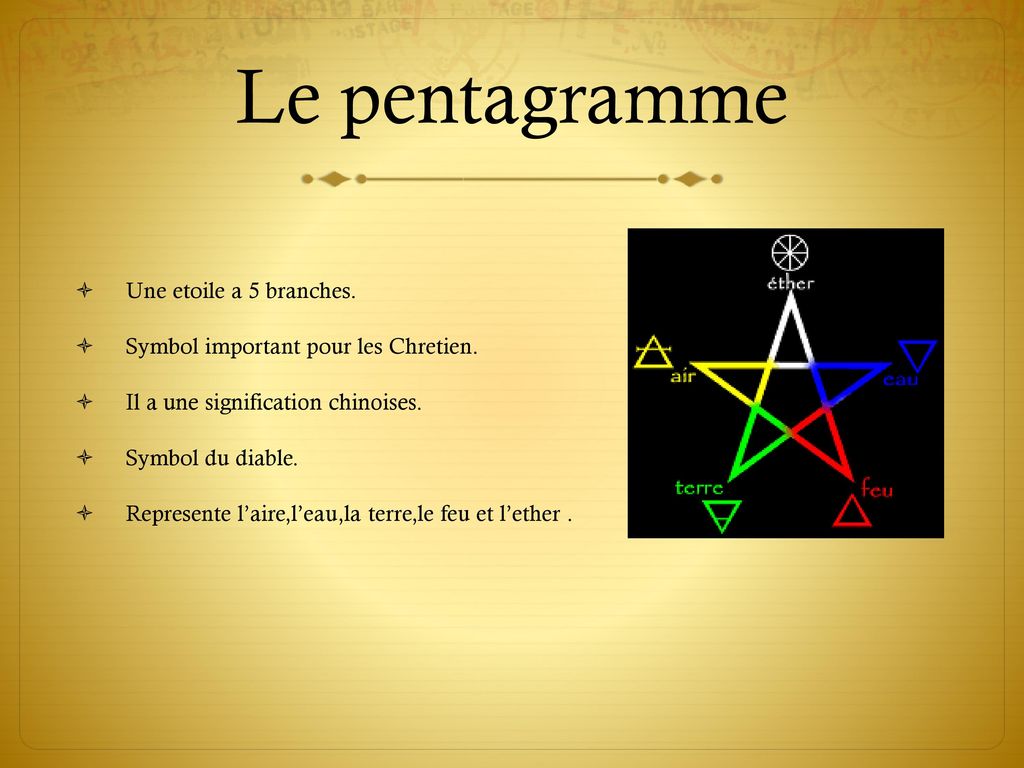 Le Pentagramme Une Etoile A 5 Branches Ppt Télécharger