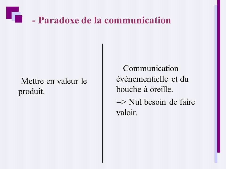- Paradoxe de la communication