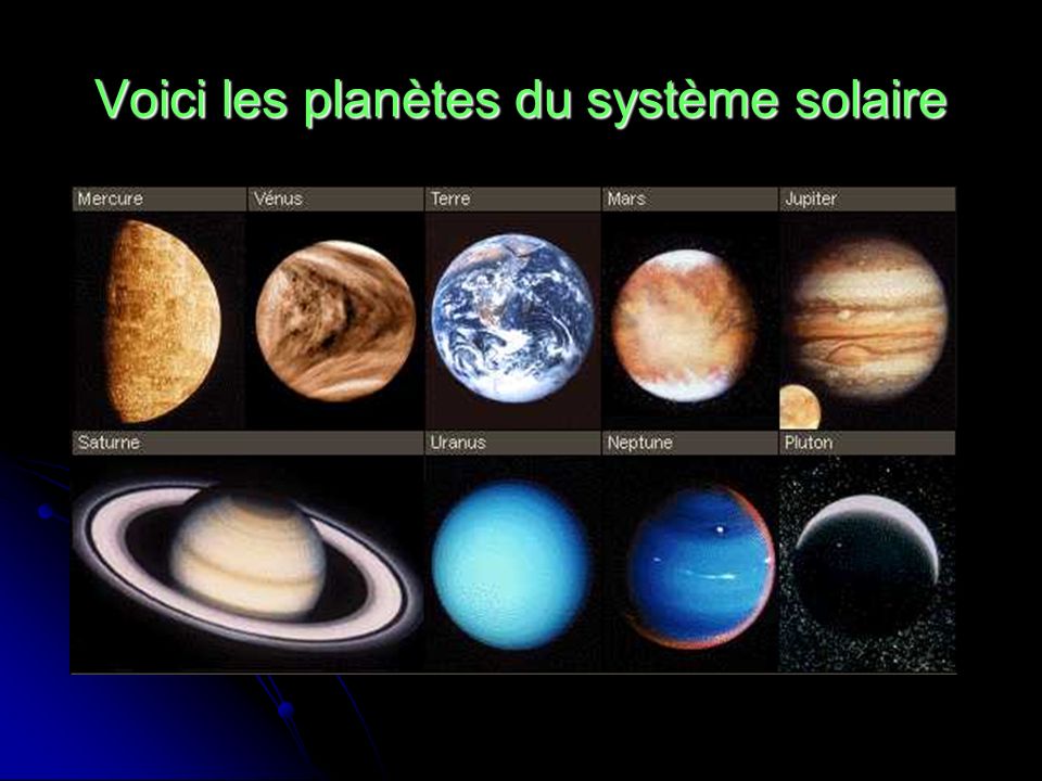 Voici les planètes du système solaire