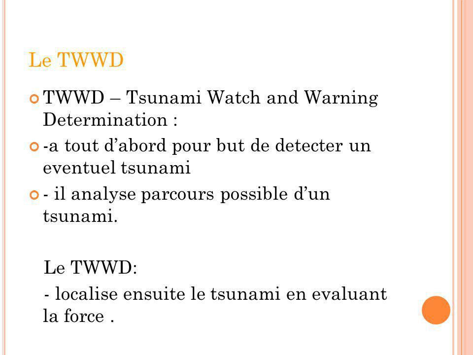 Le TWWD TWWD – Tsunami Watch and Warning Determination :