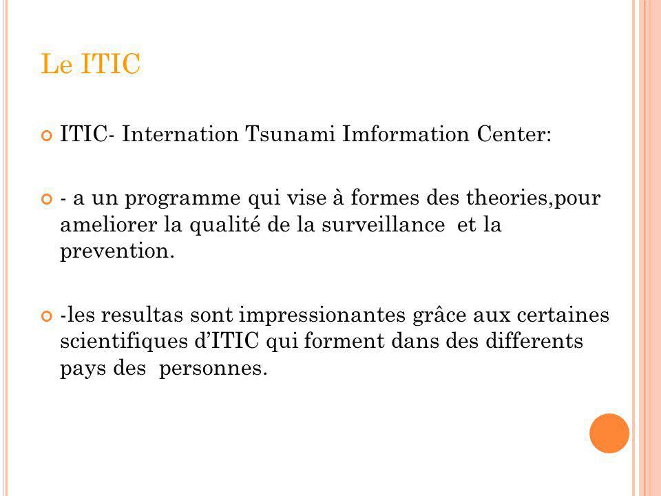 Le ITIC ITIC- Internation Tsunami Imformation Center: