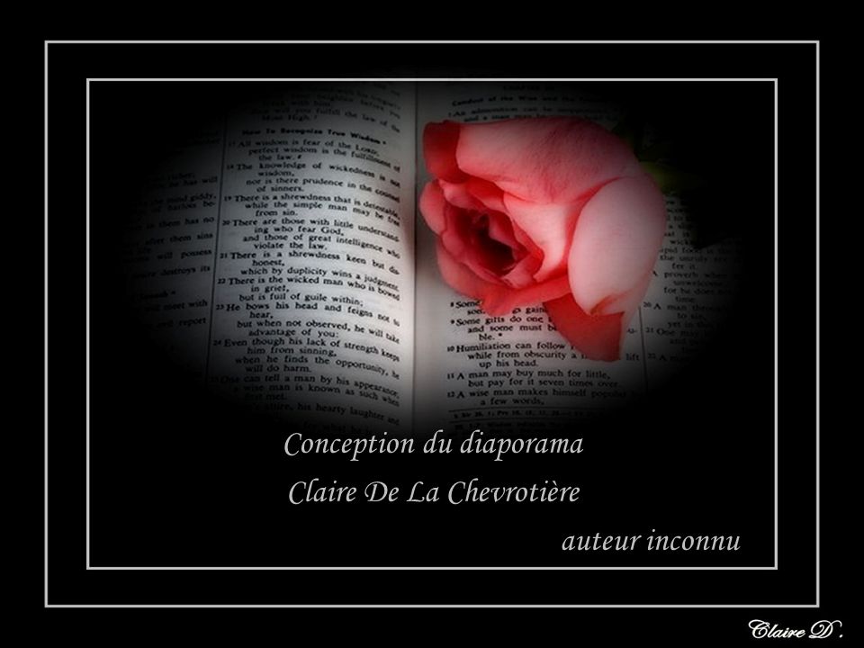 Conception du diaporama Claire De La Chevrotière auteur inconnu