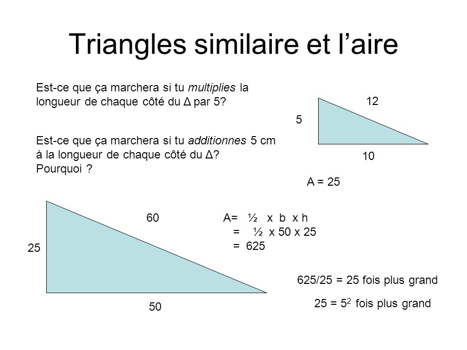 Triangles similaire et l’aire