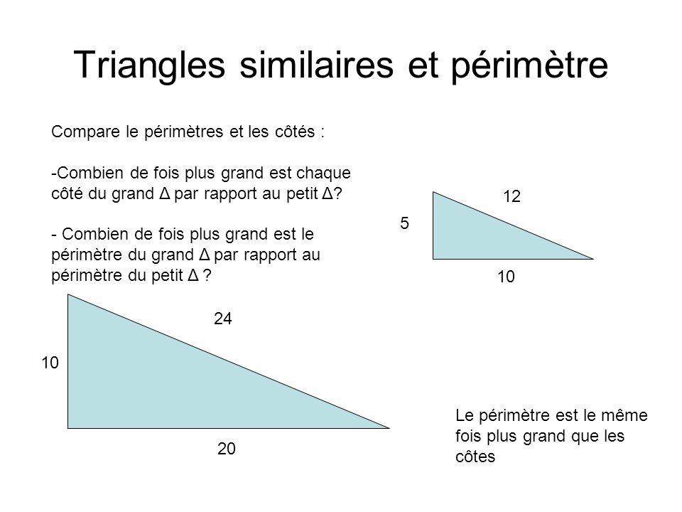 Triangles similaires et périmètre