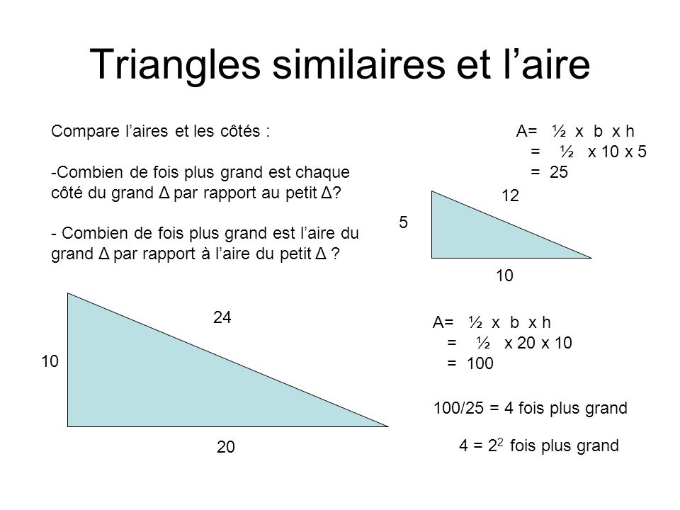 Triangles similaires et l’aire