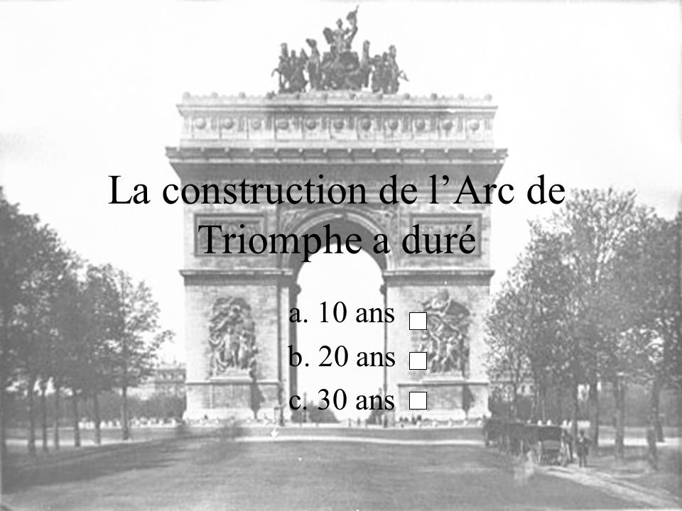 La construction de l’Arc de Triomphe a duré