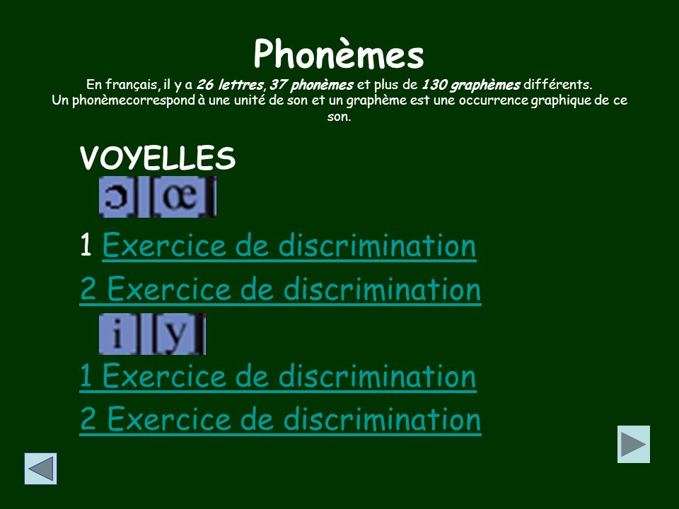 Phonèmes En français, il y a 26 lettres, 37 phonèmes et plus de 130 graphèmes différents. Un phonèmecorrespond à une unité de son et un graphème est une occurrence graphique de ce son.