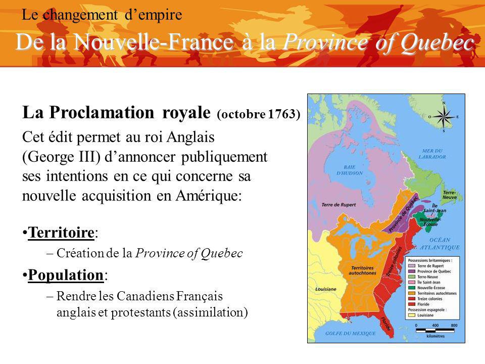 De la Nouvelle-France à la Province of Quebec