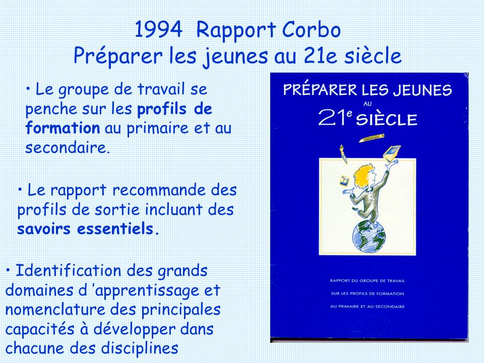 1994 Rapport Corbo Préparer les jeunes au 21e siècle